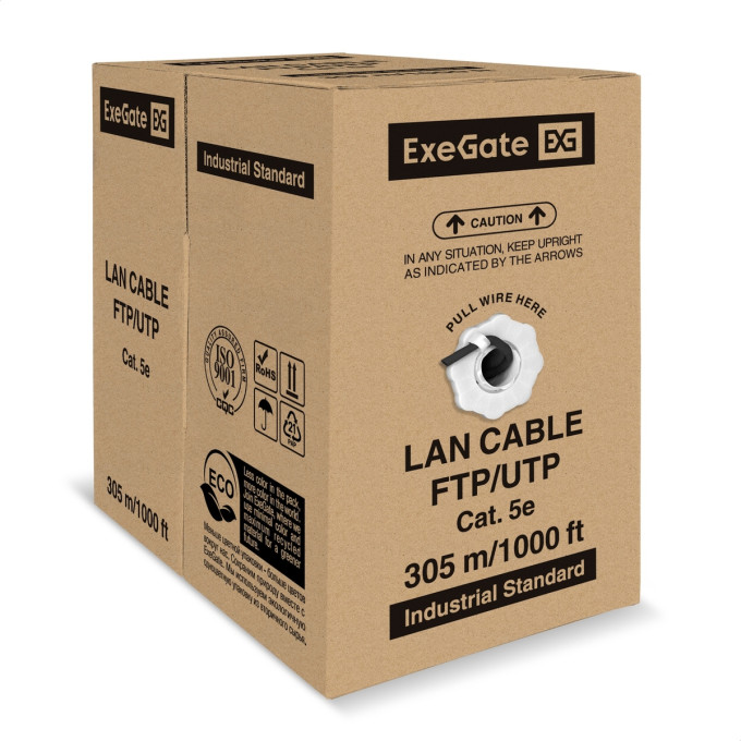 Кабель EXEGATE UTP4-C5e-CCA-S25-OUT-PE-BK-305 UTP EX301083RUS